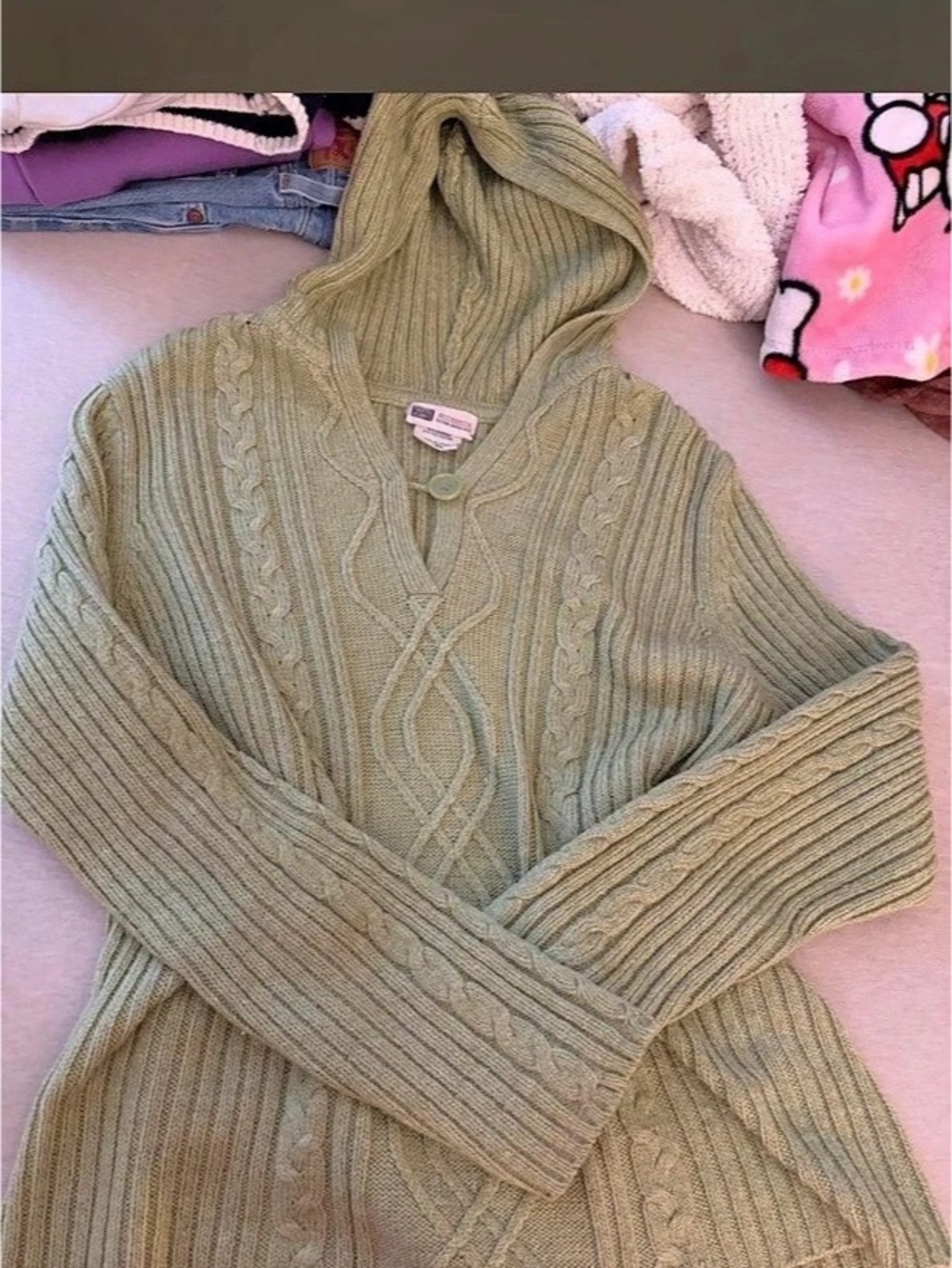Pendleton Cable Knit Cowl Neck Wool Sweater Size Large